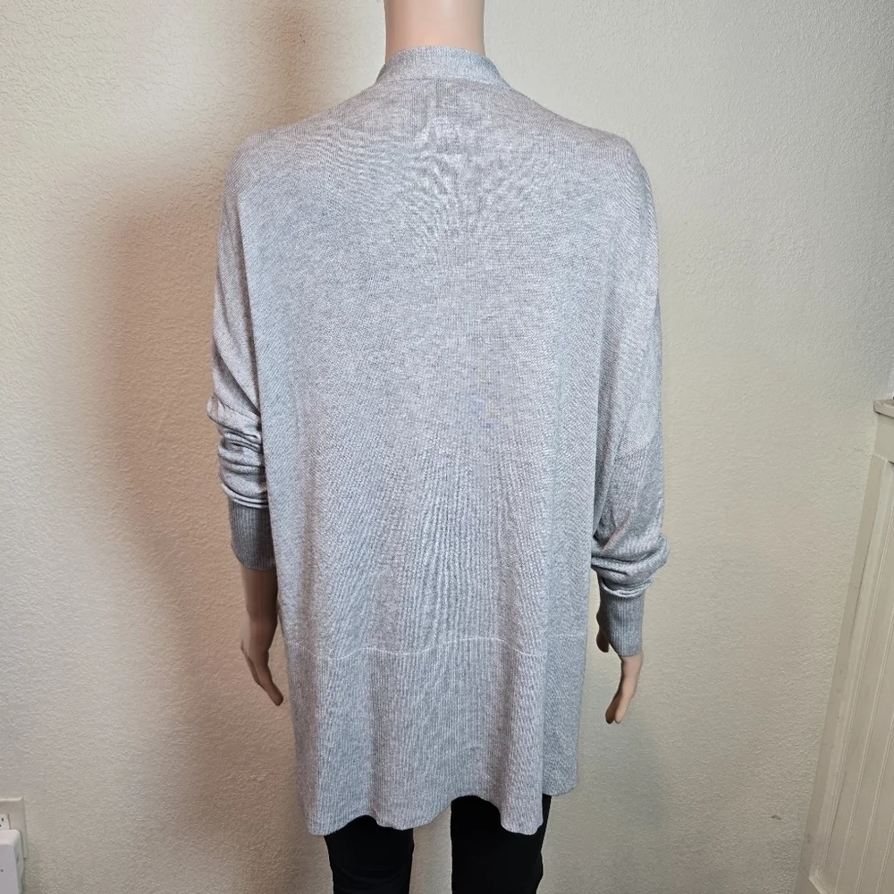 Vince Cardigan Womens Medium Gray Knit Open Front Silk Cashmere Sweater Pockets